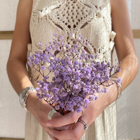 Botte de gypsophile lilas ( fleurs séchées, DIY, décoration florale )